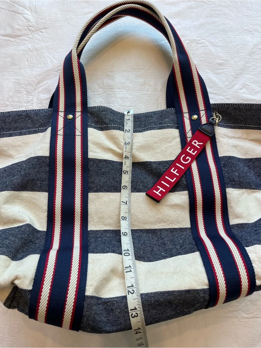 Tommy Hilfiger Tote Bag Blue Stripe Beach Bag